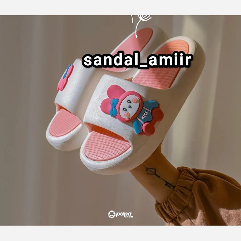 دمپایی   بچگانه  خرگوشی برند پاپا لژدار