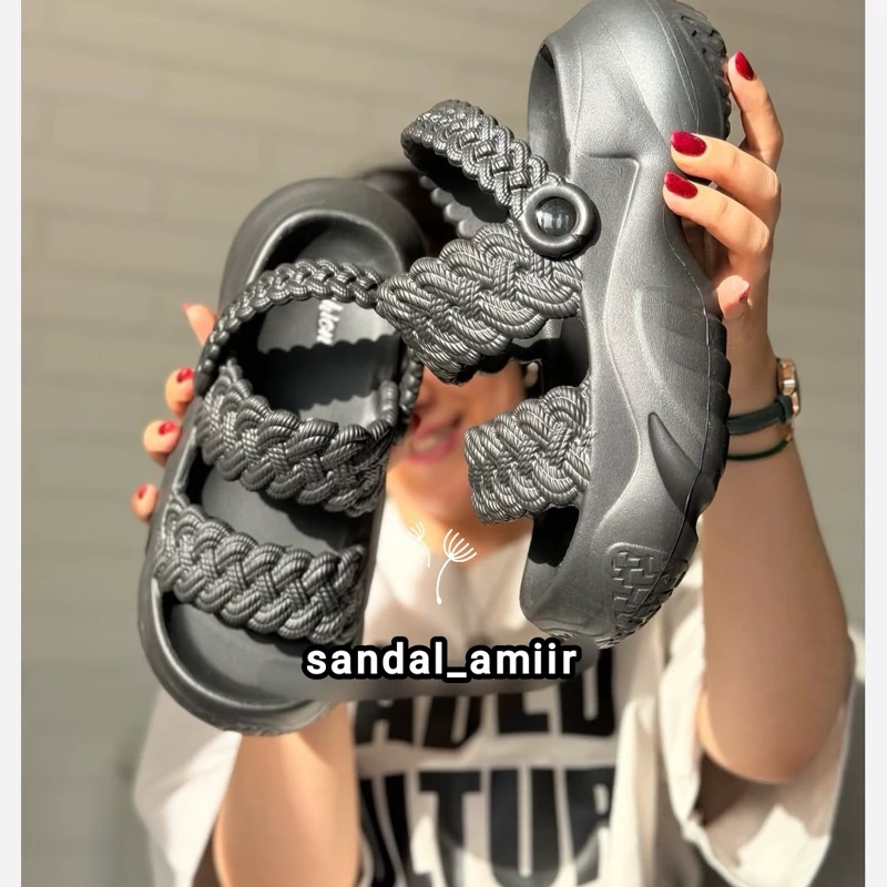 صندل زنانه بافتی برند پاپا