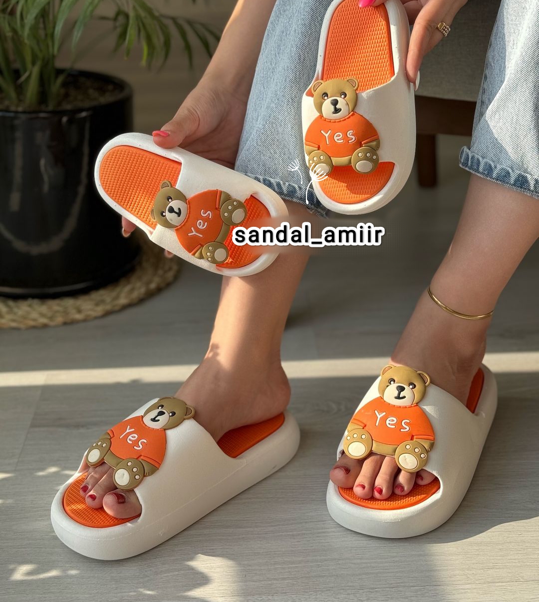 دمپایی تدی برجسته بچگانه 25 تا 30 برند پاپا